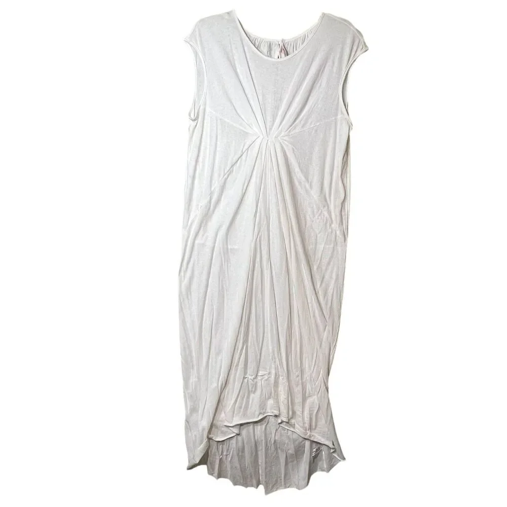 Free People Beach Dress Womens XS Gathered Midi Asymmetrical Flowy Boho Summer